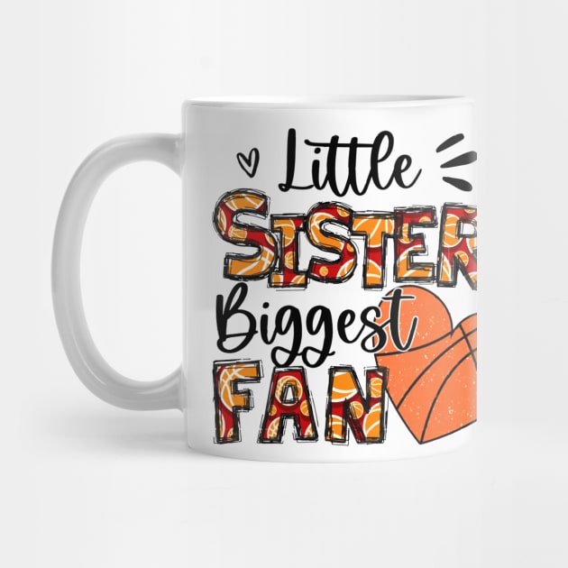 Basketball Sister Shirt Little Sister Biggest Fan by Wonder man 